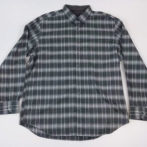 BUGATCHI Men's XXL Gray Check L/S Button Shirt